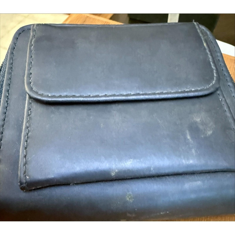 Compact Blue Wallet Coin Purse Card Holder Small Minimalist Travel